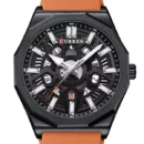 Curren Original Pour Hommes Chronographe Orange CadranOrange 8439 Silicone