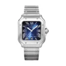 Cartier Santos Pour Hommes Argente CadranBlue CRWSSA0063